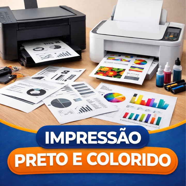 Impressões preto e colorido